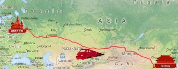 Вариант прохождения высокоскоростной железной дороги между Москвой и Пекином. Этот крупнейший инфраструктурный проект намерены профинансировать китайские банки, но пока что с ним связан целый ряд сложностей, в том числе связанных с финансовым и юридическим контролем над будущей ВСМ doroga.jpg 