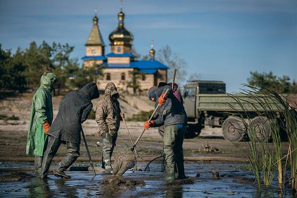 Бригада старателей добывает янтарь на берегу озера в Ровенской области  048_rusrep_01-1.jpg Дмитрий Беляков