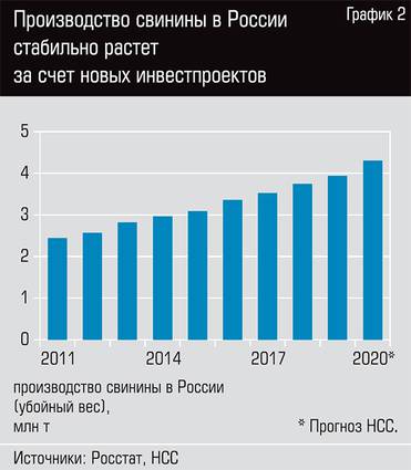  Производство свинины в России стабильно растет за счет новых инвестпроектов