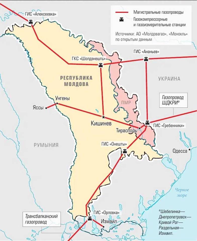  Газотранспортная инфраструктура Молдовы и Приднестровья