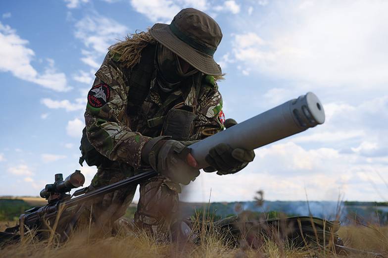 TASS Военнослужащий диверсионно-разведывательного отряда «Рысь» в зоне проведения специальной военной операции