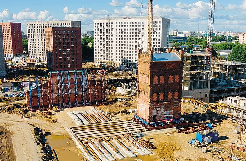 представлено Москомархитектурой При создании технопарка «Густав» три исторических промышленных здания завода «Борец» были перемещены  на новые места, переехав на 100 метров