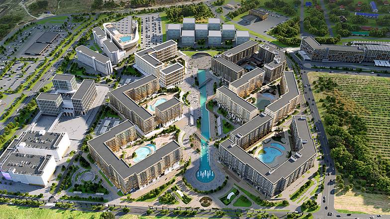 ФОТОГРАФИЯ ПРЕДОСТАВЛЕНА КУРОРТОМ «ЛУЧИ» Строящийся курорт «Лучи» — крупнейший на южном побережье — занимает 32 га земли, включает в себя девять отелей и большое количество туристической инфраструктуры