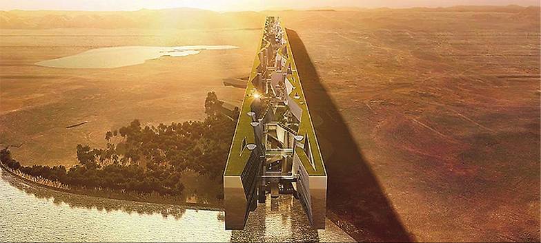  В Саудовской Аравии к 2040 году планируется построить в пустыне линейный город будущего NEOM, состоящий из небоскребов, на 9 млн человек, длиной 120 км  и стоимостью 1 трлн долларов