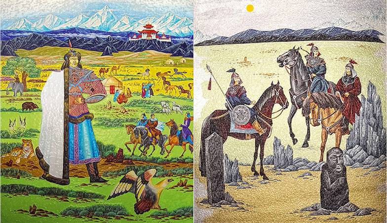 ФОТО: ИЗ ЛИЧНОГО АРХИВА Примеры иллюстраций Владимира Бадмаева к калмыцкому национальному эпосу. Набор этих иллюстраций стал рекордной продажей арт-галереи из Элисты