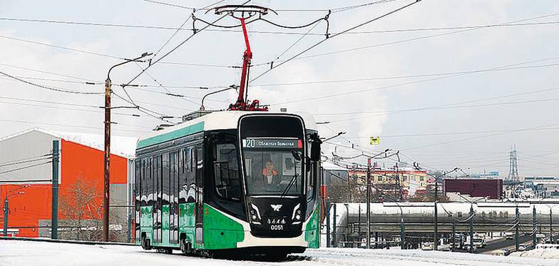 УКВЗ Трамвайный вагон модели 71-628 производства Усть-Катавского вагоностроительного завода