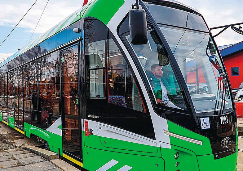 «КУРСКЭЛЕКТРОТРАНС» Трамвай «Львенок» производства ПК ТС стартовал в Курске 1 марта 2024 года