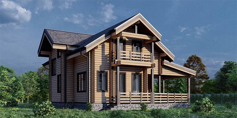 holz-house.ru Дом из клееного бруса по проекту "Прага-мини"