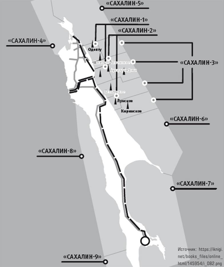  Шельфовые участки недр у острова Сахалин
