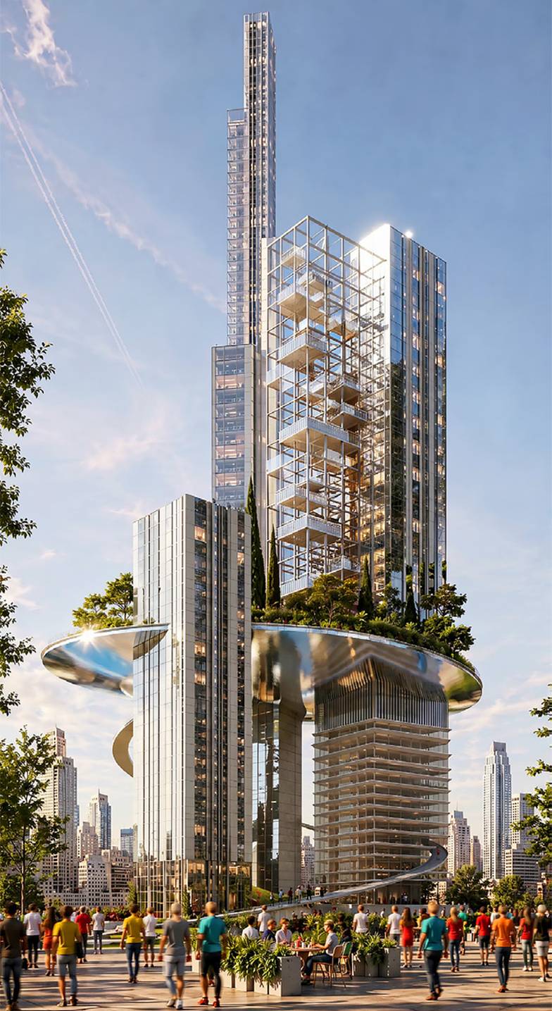  МОСКВА-2060 ПО ВЕРСИИ ТИМУРА БАШКАЕВА. ЦЕНТРАМИ НОВОЙ ДЕЛОВОЙ ЗОНЫ ДОЛЖНЫ СТАТЬ ВЫСОТНЫЕ МНОГОУРОВНЕВЫЕ МИКРОПОЛИСЫ