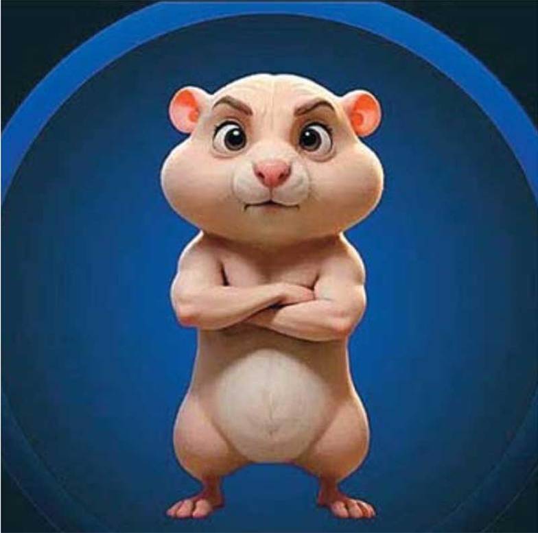  Сам хомяк в процессе «заработка» становится все представительнее: от бритого и  тощего...