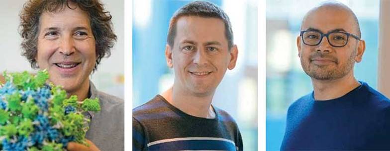 AP PHOTO/LINDSEY WASSON/ ALASTAIR GRANT Слева направо: Дэвид Бейкер, Джон Джампер, Демис Хассабис