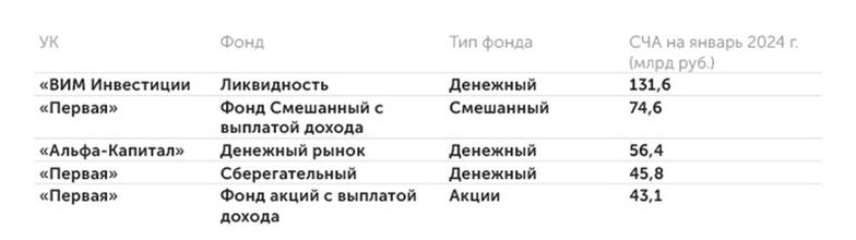  Денежные фонды ворвались в топ самых крупных ПИФов