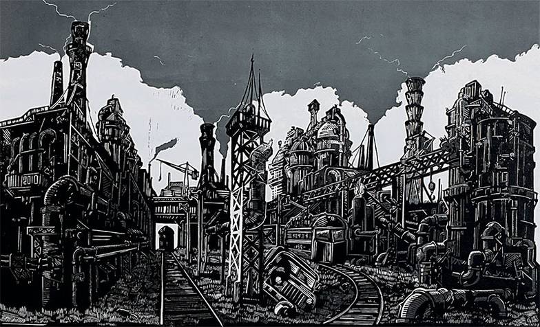 из личного архива Кирилла Ведерникова «Я понял, что перерос индустриальные пейзажи, где я рисовал какой-то мрак». «Индустриальный пейзаж», 2010 год