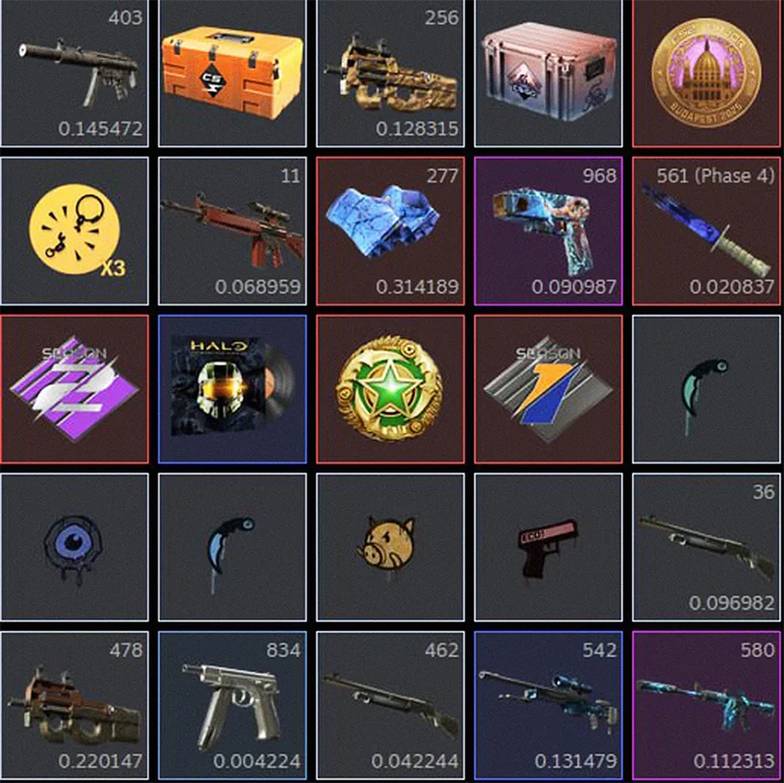  Часть коллекции скинов Андрея Суховерхова