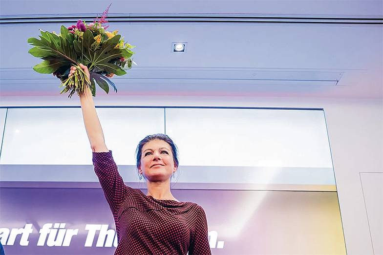 ОPA/PICTURE-ALLIANCЕ Третьей ведущей силой на востоке Германии стал образованный в этом году Союз Сары Вагенкнехт, его лидер на фото