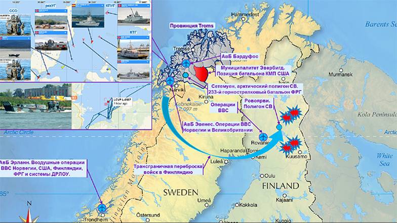 Инфографика автора Районы и характер маневров на учении НАТО Cold Response
