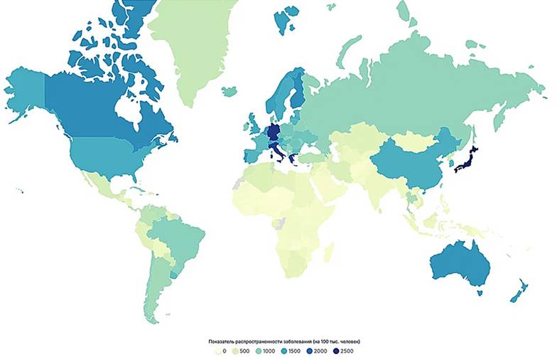 World Population Review Заболеваемость болезнью Альцгеймера по странам в 2025 году