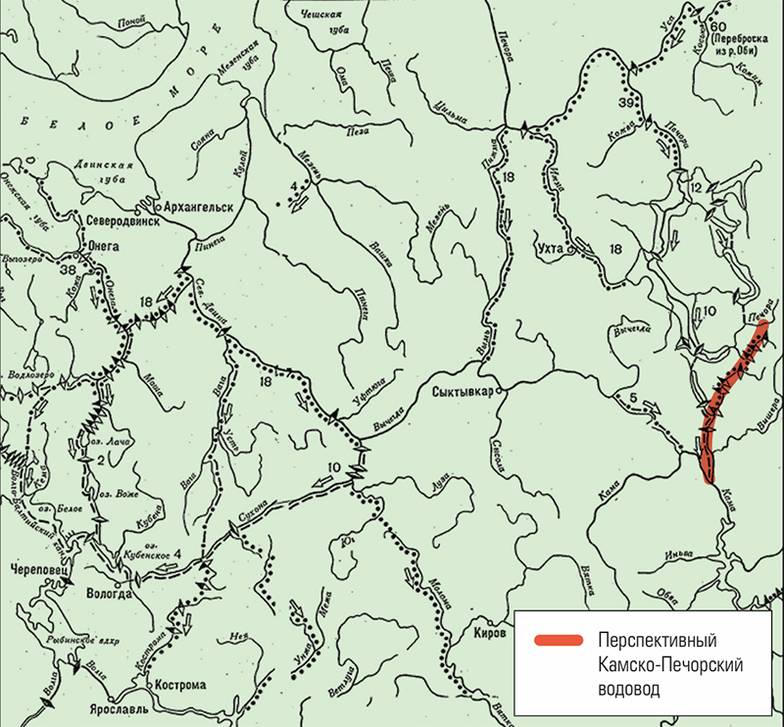  Варианты переброски части стока северных рек в бассейн р. Волги