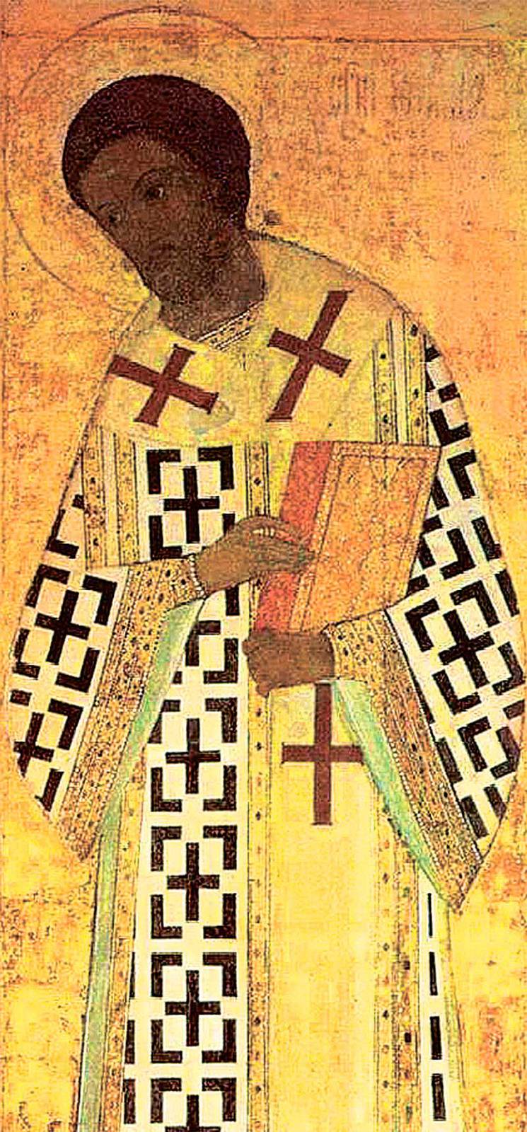  Василий Великий. Икона из Деисусного чина. Москва. Конец XIV века. Феофан Грек и его мастерская