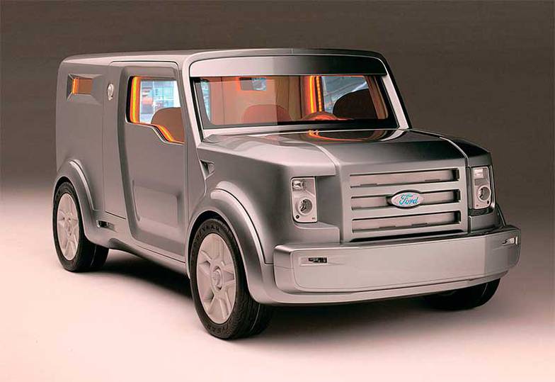  Ford SYNus 2005 года — концепт компактного автомобиля (на платформе Fiesta) для жителей гетто будущего. Запредельная антивандальность снаружи — и «теплоламповый» уют обитаемого пространства внутри. Будущее наступило?