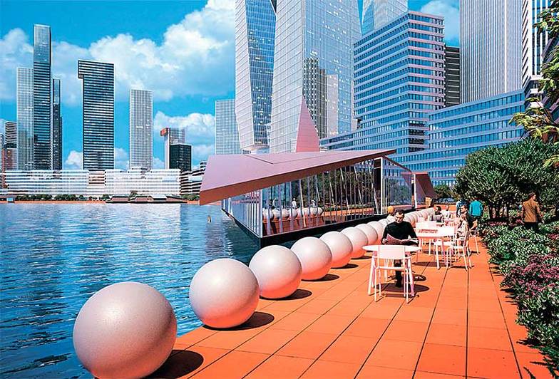  Двухкилометровая набережная-променад, плавающие бани и рестораны. Проект «Ривер Парк Южный» старается максимально обыграть тему Москвы-реки