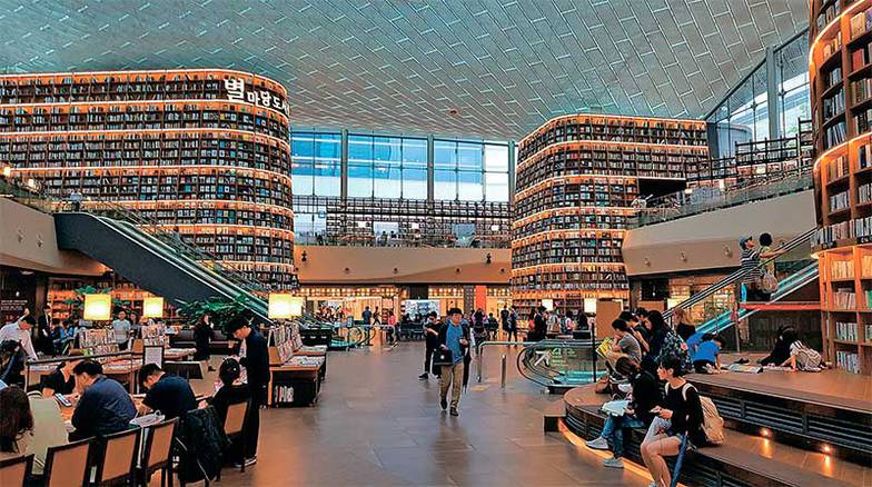Magic Group Торговый центр COEX в Сеуле предлагает покупателям новый концепт: помимо торговых пространств там есть библиотека, фудкорты, большие зоны отдыха
