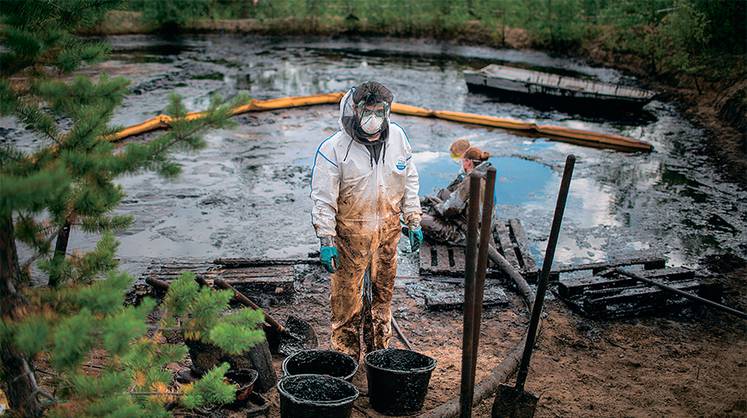 По нефтяным разливам пройдутся «стиральной машиной»