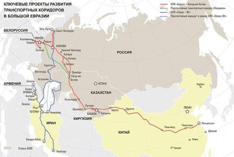 составлено «Экспертом» по открытым данным КЛЮЧЕВЫЕ ПРОЕКТЫ РАЗВИТИЯ ТРАНСПОРТНЫХ КОРИДОРОВ В БОЛЬШОЙ ЕВРАЗИИ