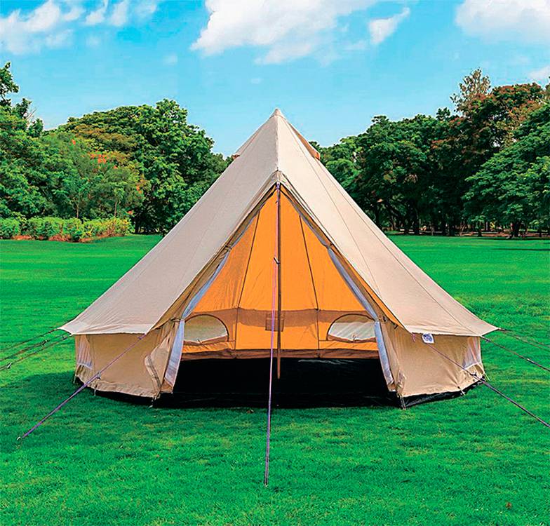  Белл-тент — большая тканевая палатка, название происходит от англ. bell — «колокольчик», который она напоминает по форме