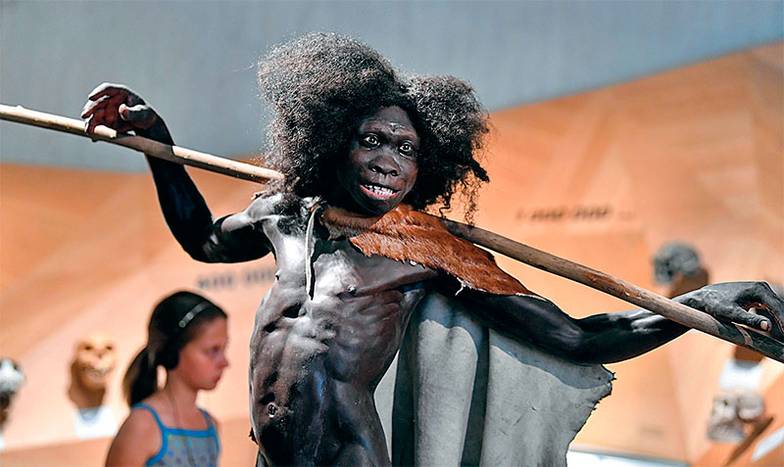 AP PHOTO/MARTIN MEISSNER Реконструкция внешнего вида Homo erectus в Неандертальском музее (Метманн, Германия)