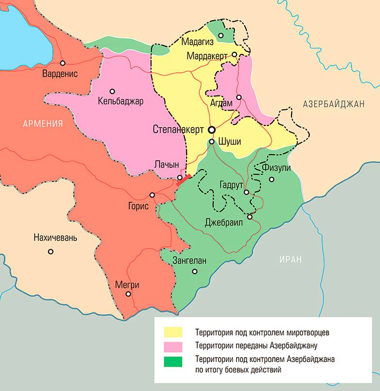 «Эксперт» Карта мирных соглашений по Нагорному Карабаху