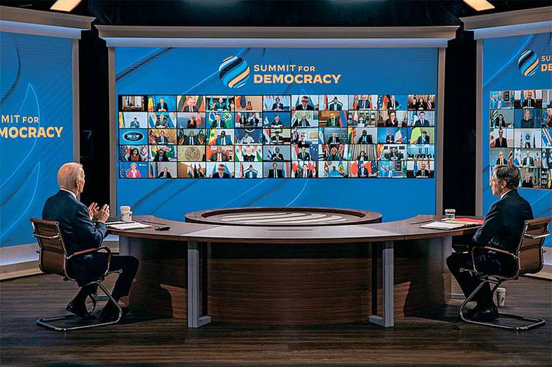 TASS Президент США Джо Байден во время открытия Саммита за демократию, который прошел в формате видеоконференции (09.12.2021)