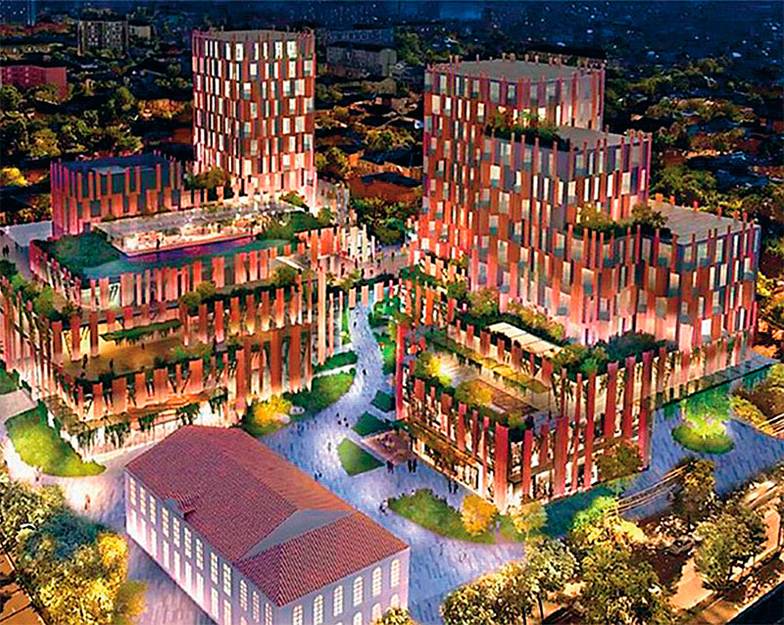  Концепция многофункционального комплекса известного японского архитектора Кэнго Кумы