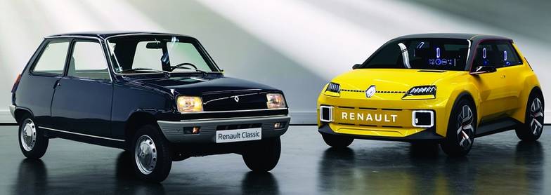  Авторы Renault 5 (слева оригинал, справа прототип новинки) переосмыслили дизайн и сохранили идеологию бестселлера 70-х, нацеливавшегося на женскую и молодежную аудитории