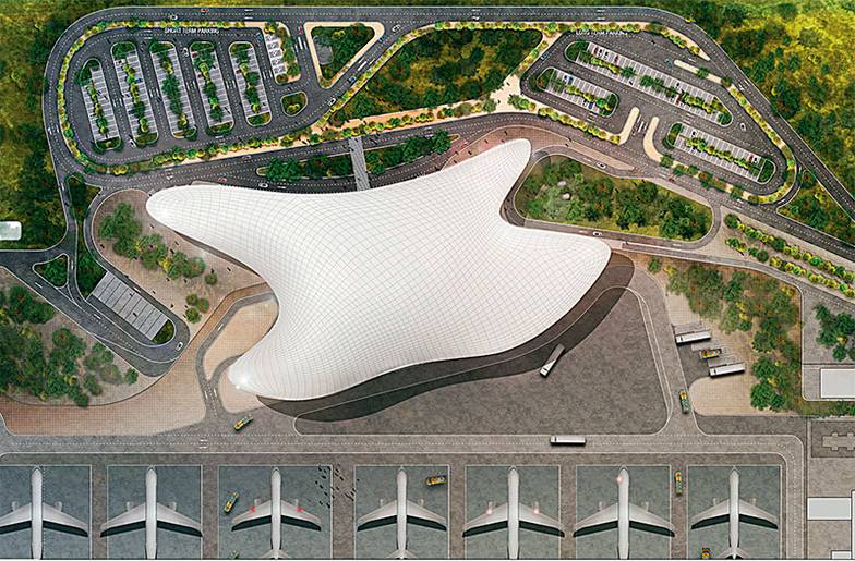  Новый аэропорт Геленджика в плане напоминает парящую птицу