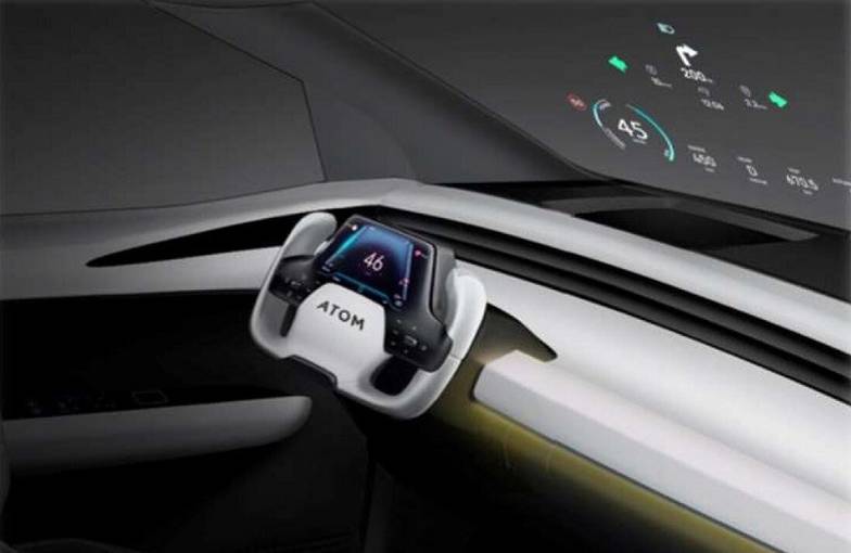  Скетч интерьера будущего «Атома», электромобиля из Набережных Челнов. Интерьер разработки итальянской Torino Design вполне в тренде, включая штурвал, поворачиваемый на 90 градусов в каждую сторону, вместо привычной «баранки». Такое мы уже видели на концептах 80-х — а сейчас некоторые готовят это в серию