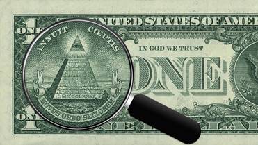  Надпись на 1-долларовой купюре «Novus Ordo Seclorum» — «Новый порядок веков», воспринимаемая зачастую как «Новый мировой порядок»